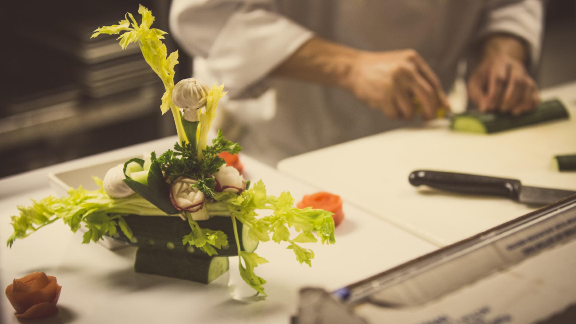 Chef preparing meal