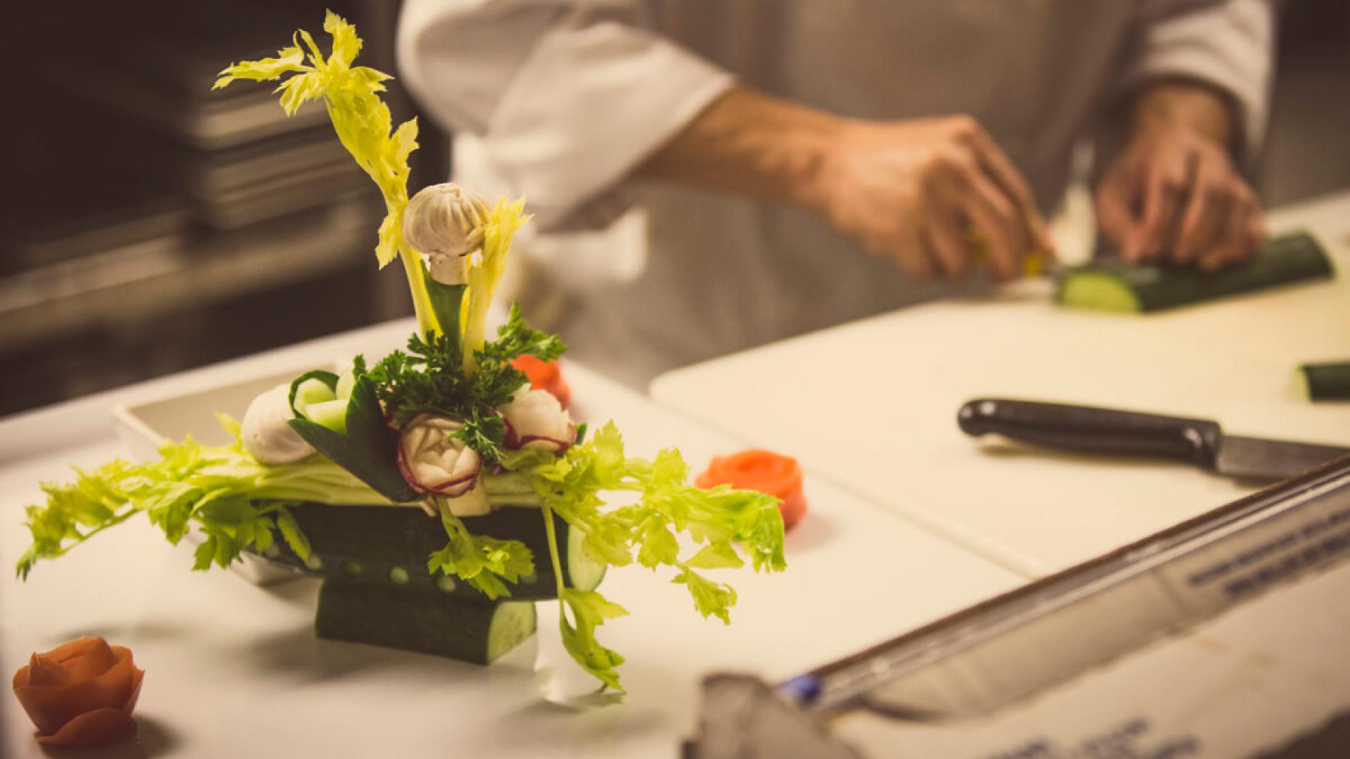 Chef preparing food.