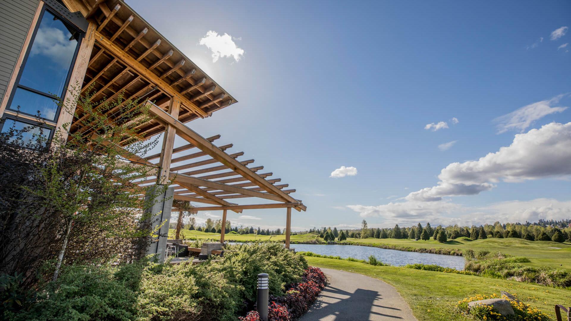 Riverway Clubhouse on a summer day