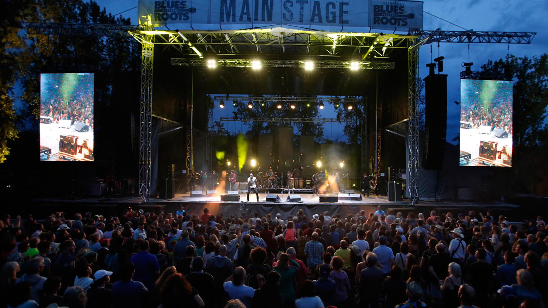Night time concert at the Blues Fest