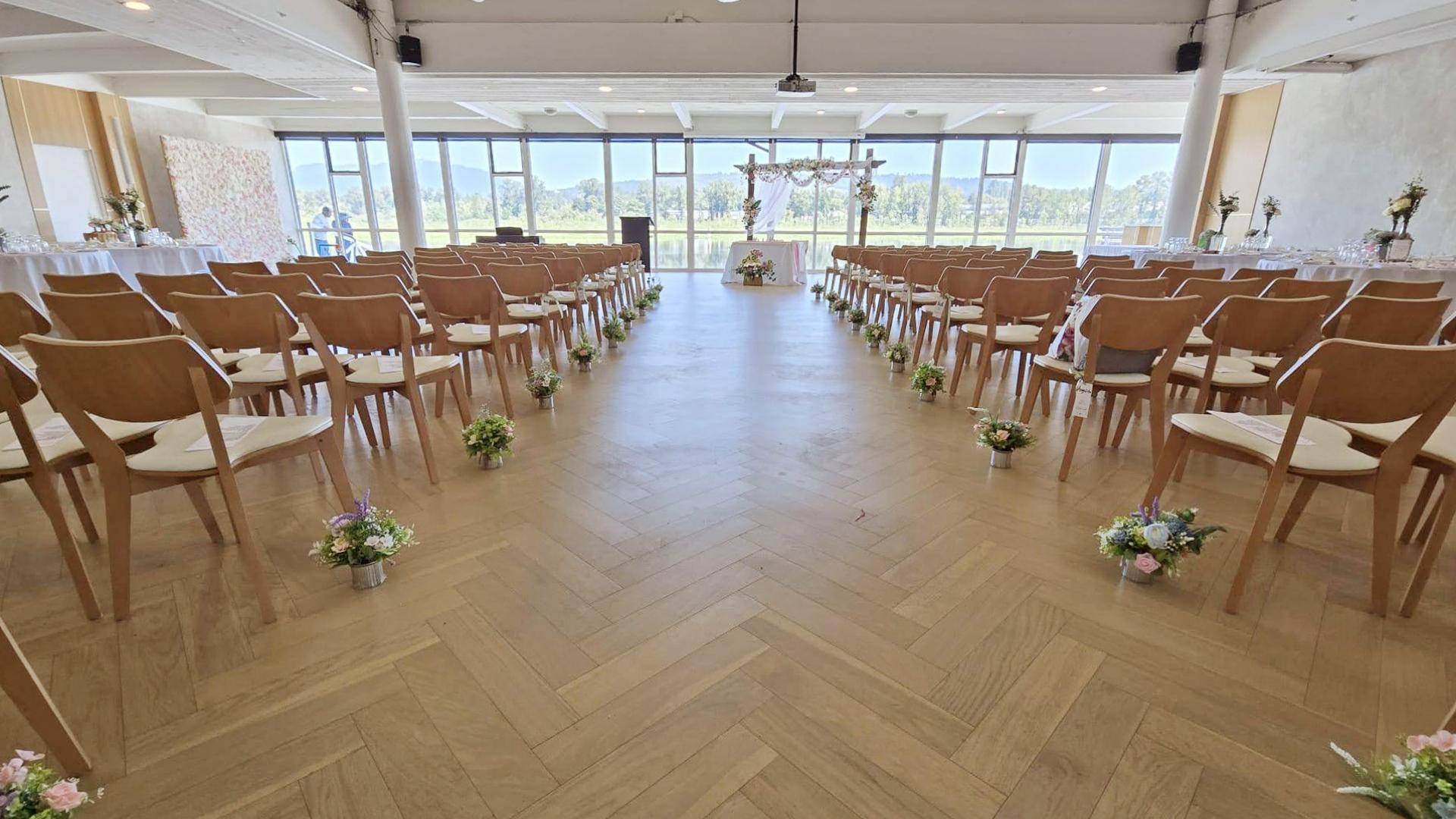 Burnaby Lake Pavilion ceremony setup