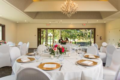 Wedding table setting at Burnaby Mountain Clubhouse