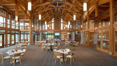 Riverway Clubhouse interior high ceiling