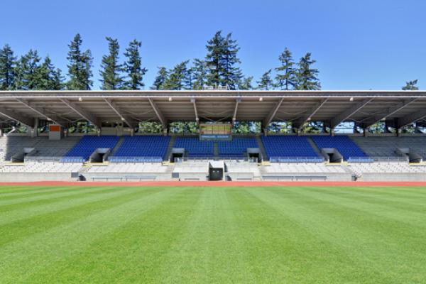 Stand at the Swangard Stadium